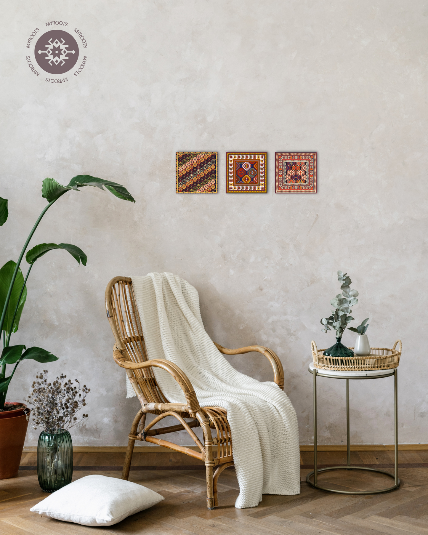 3 Set Azerbaijani Carpet Wall Art