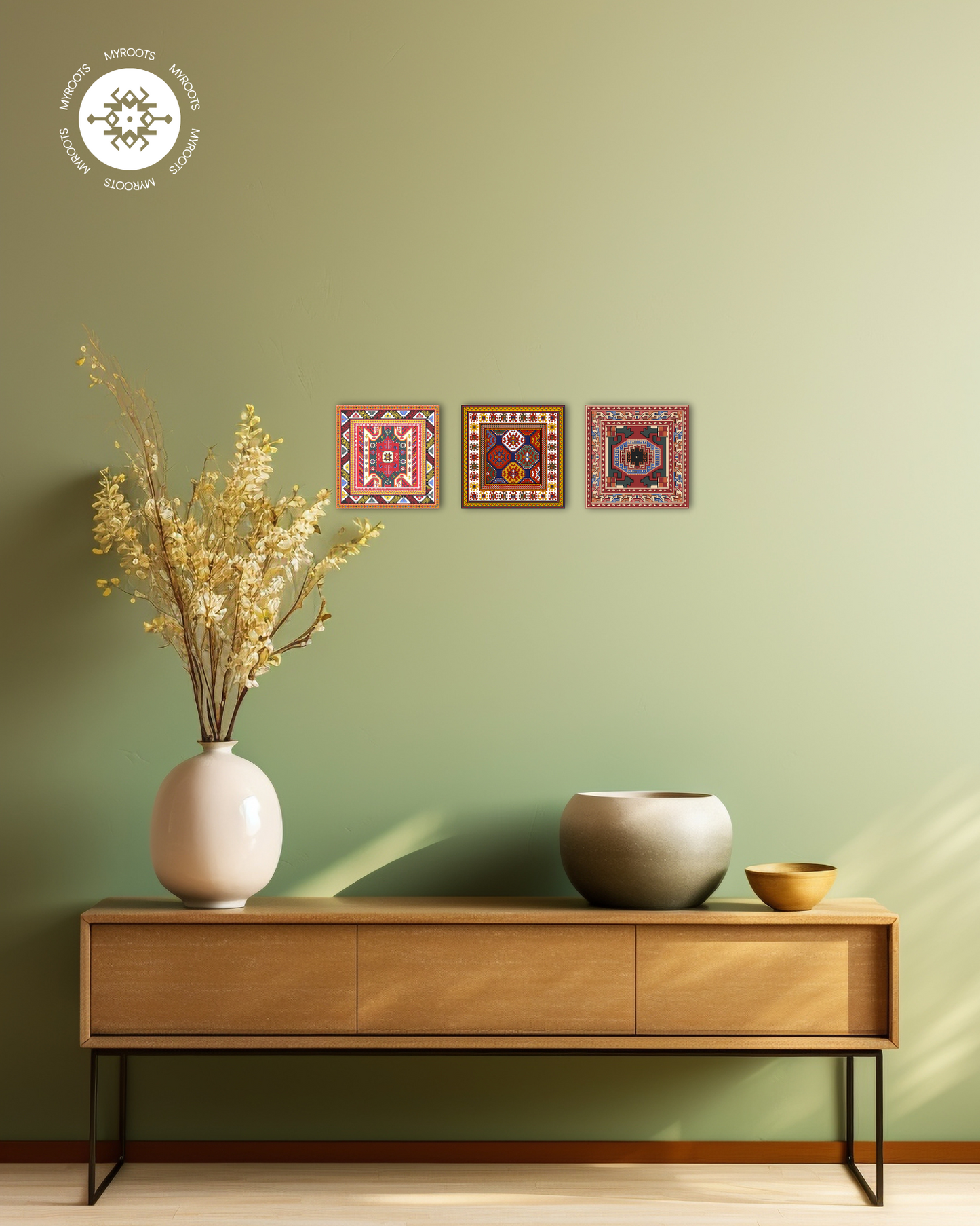 3 Set Azerbaijani Carpet Wall Art