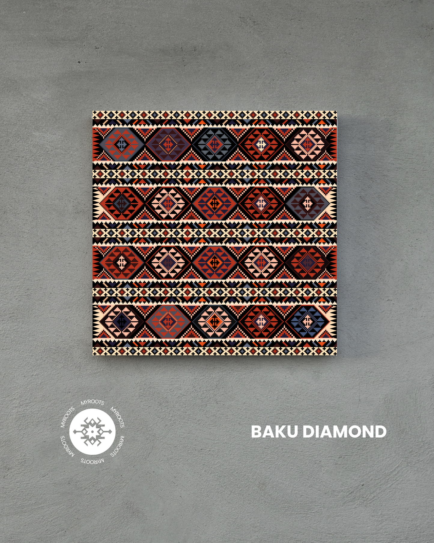 Baku Diamond 8"x8" Tile - Timeless Craftsmanship