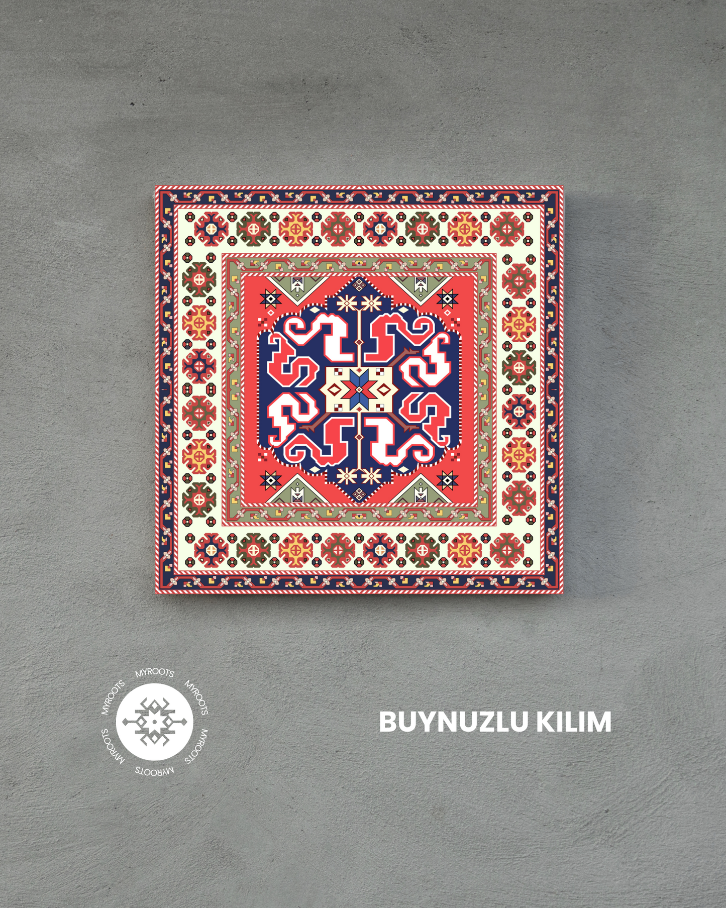 Buynuzlu (Malibayli) Kilim 8"x8" Tile - Karabakh Group