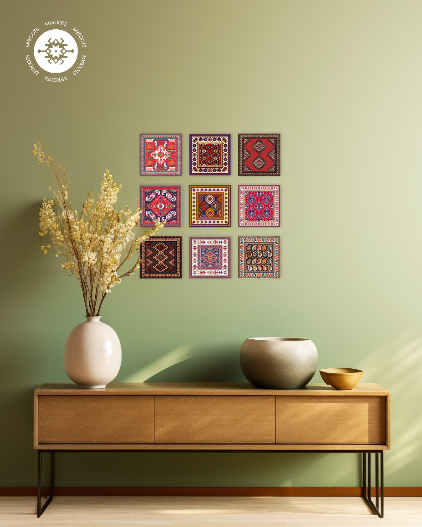 Ganja Heritage 8"x8" Tile - Vibrancy and Tradition