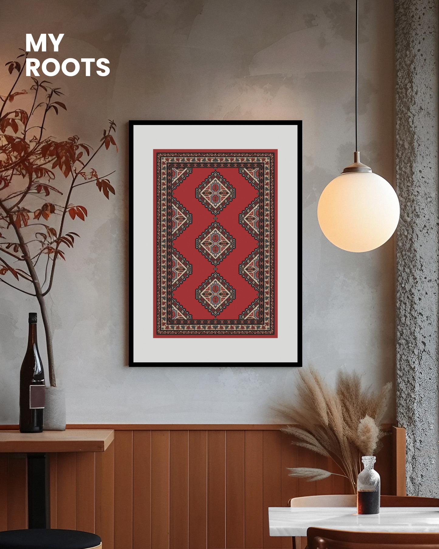 Karabakh Carpet Pattern Canvas Print