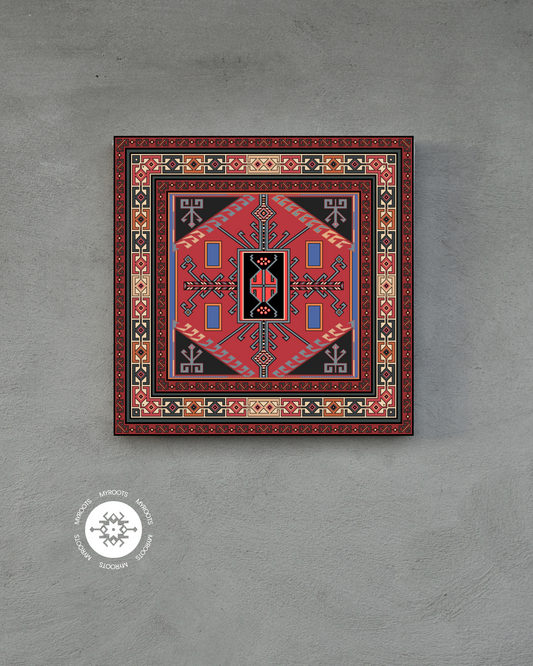Indigo Medallion 8"x8" Tile - Shirvan Group