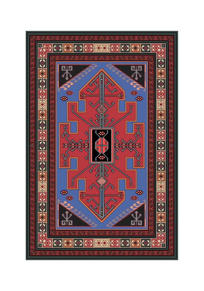 Shirvan Carpet Art Print - Traditional Azerbaijani Design