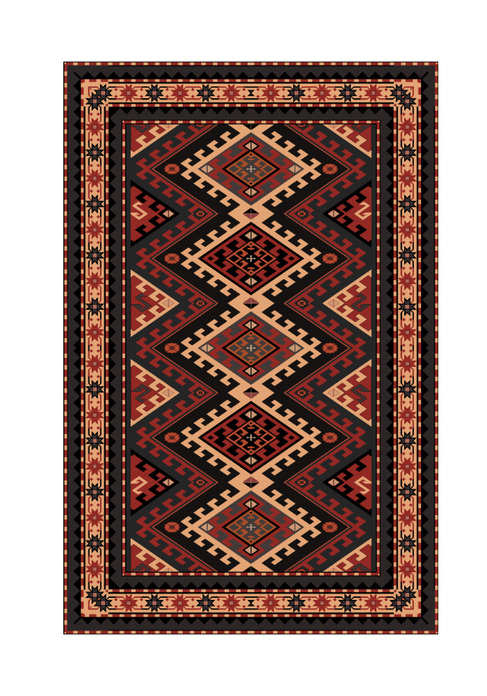 Gazakh Carpet Art Print - Traditional Azerbaijani Patterns