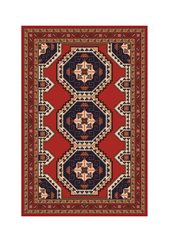 Baku Style Carpet Print - Authentic Azerbaijani Art for Your Home