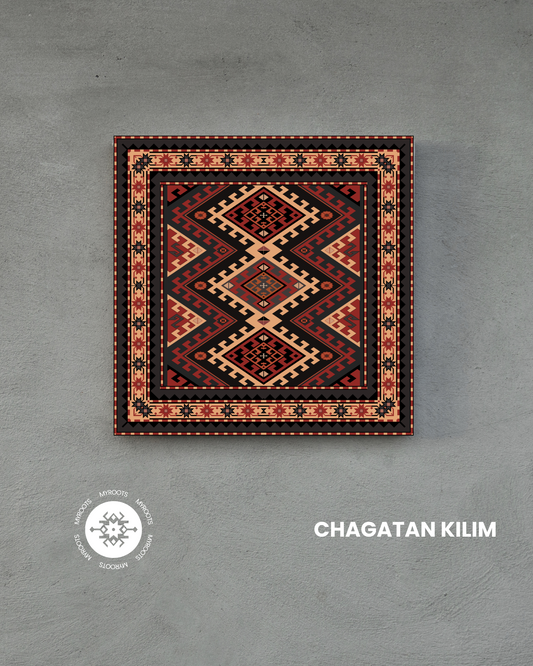 Chagatan Kilim 8"x8" - A Gazakh Masterpiece